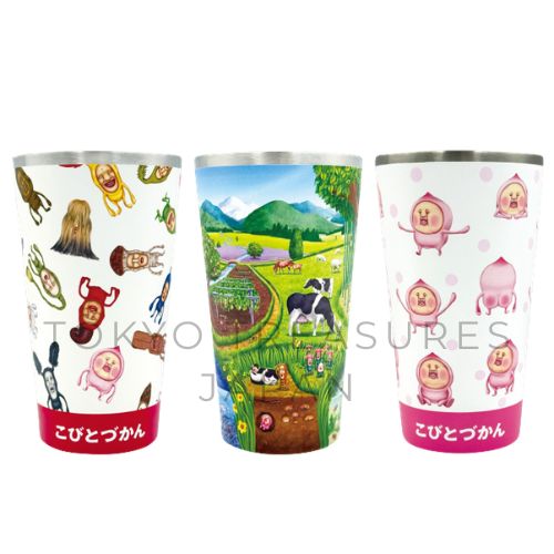 Kobito Zukan Full Color Tumbler 3-Piece Complete Set Authentic Banpresto