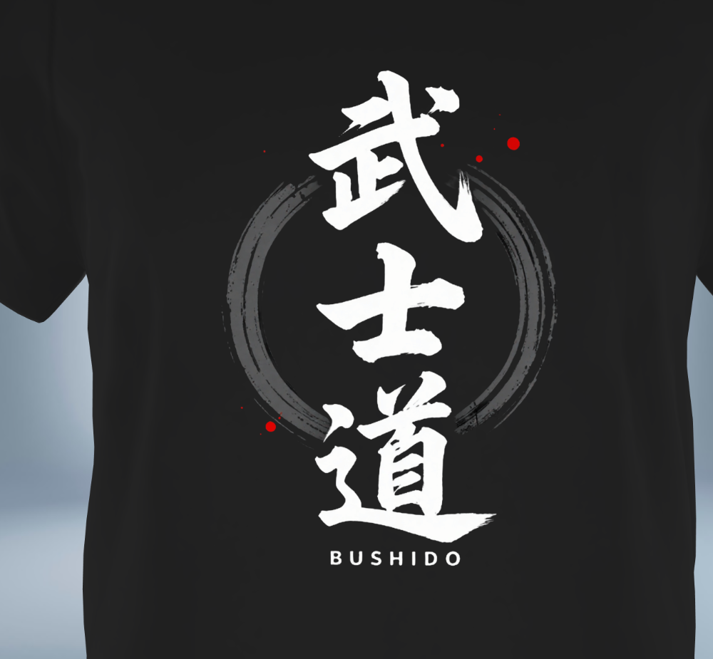 KANJI Collection – 武士道 BUSHIDO  T-Shirt（Black）Original Tokyo Treasures Japan