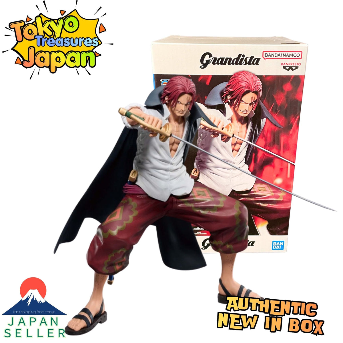One Piece Grandista -SHANKS- II Figure Authentic Japanese Banpresto