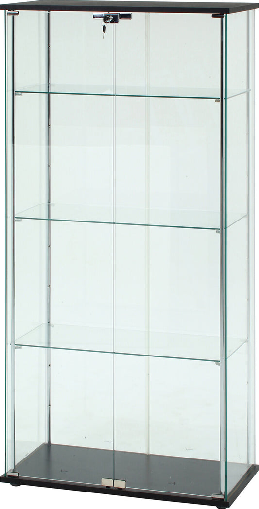 可動棚･鍵付 ガラスコレクションケース | Glass display case with adjustable shelves and lock.