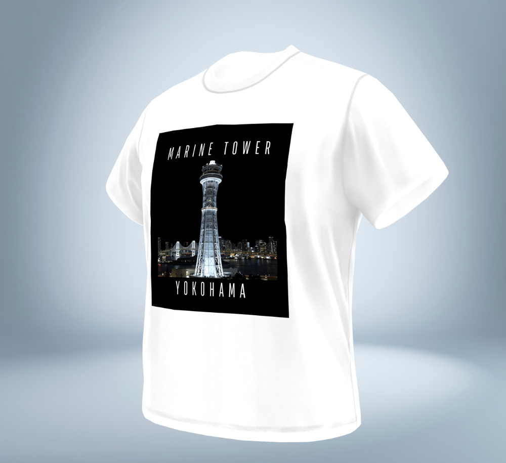 Marin Tower - Yokohama T-Shirt（White）Tokyo Treasures Japan