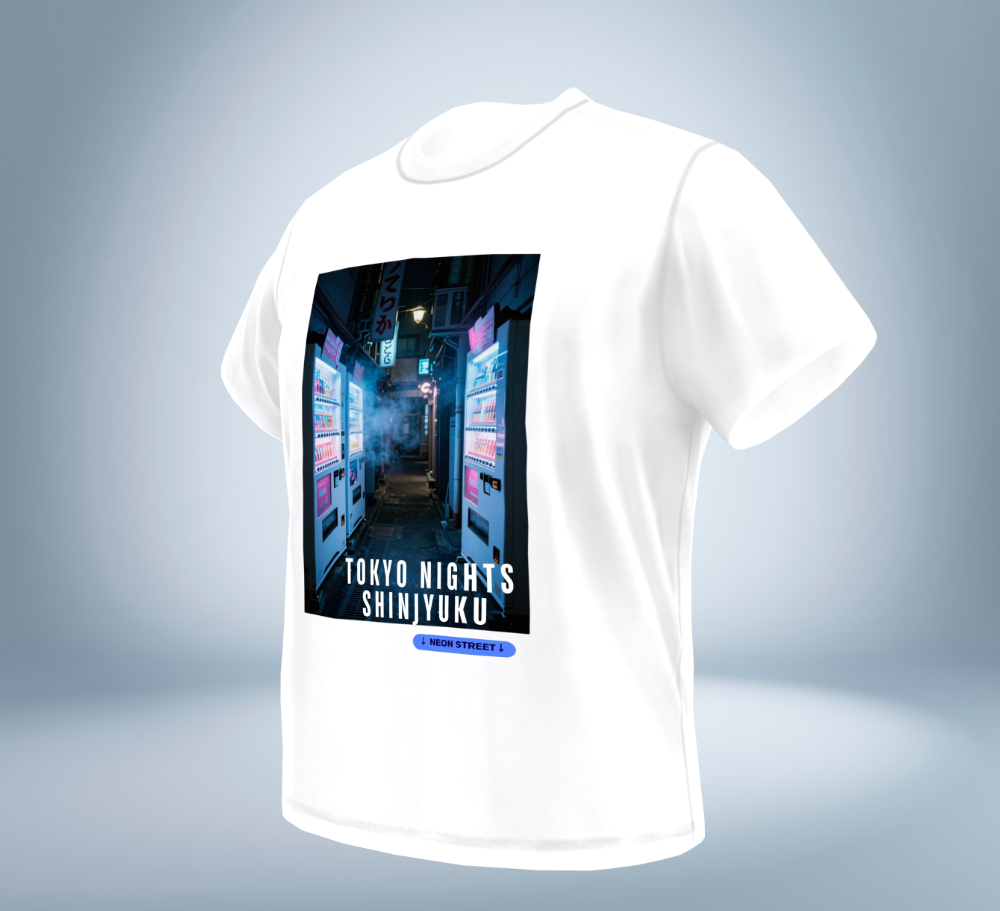 Tokyo Nights - Shinjyuku Back Alley T-Shirt（White）Tokyo Treasures Japan