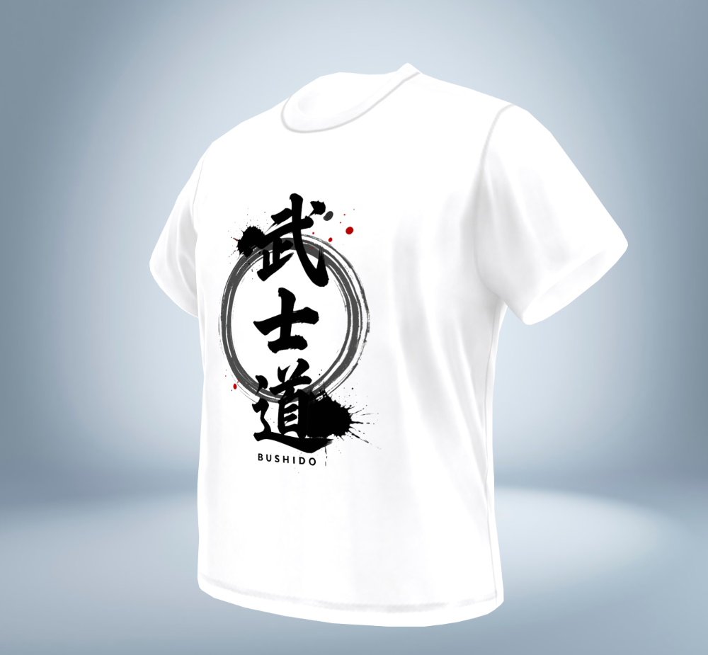 KANJI Collection – 武士道 BUSHIDO  T-Shirt（White）Original Tokyo Treasures Japan