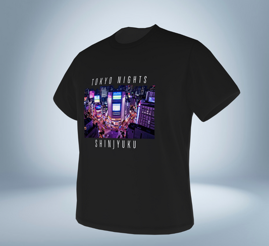 Tokyo Nights - Shinjuku Skyline T-Shirt（Black）Tokyo Treasures Japan