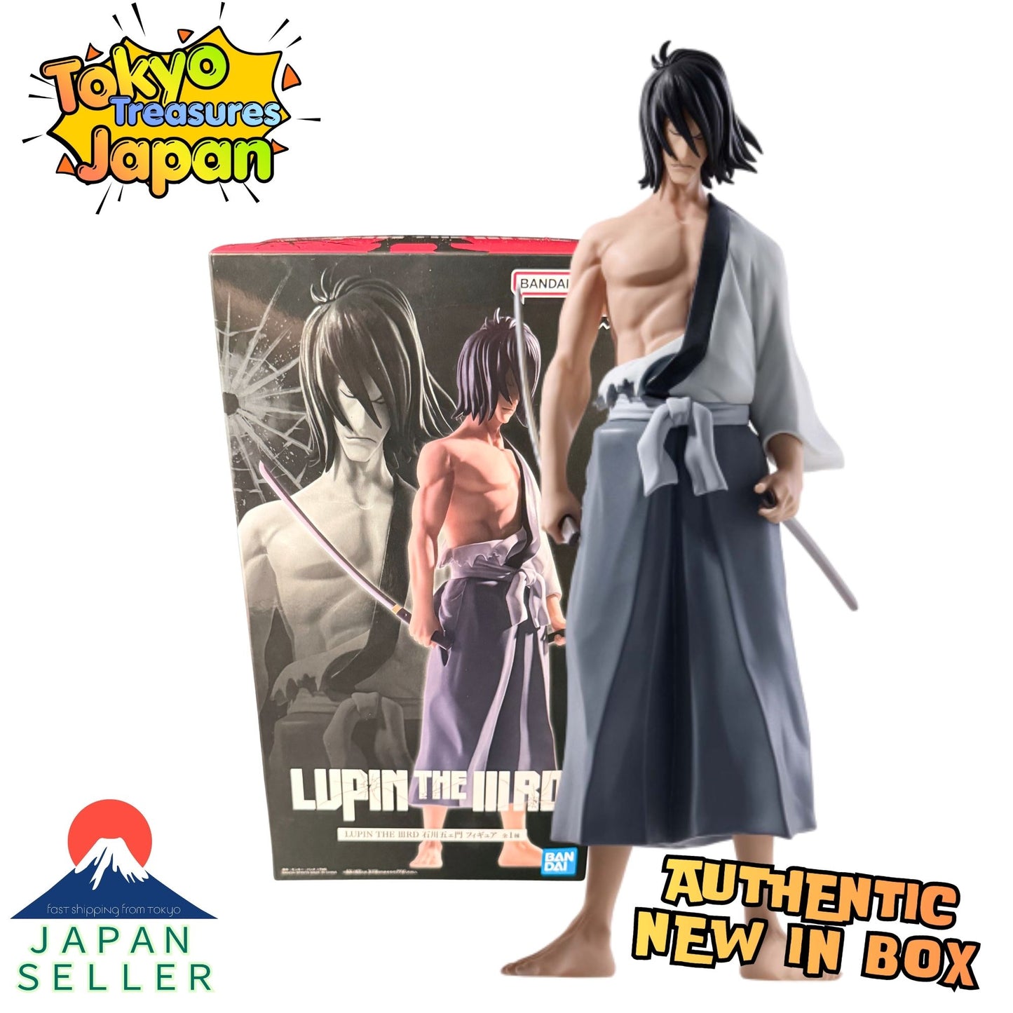 LUPIN THE ⅢRD Goemon Ishikawa Figure Authentic Japanese