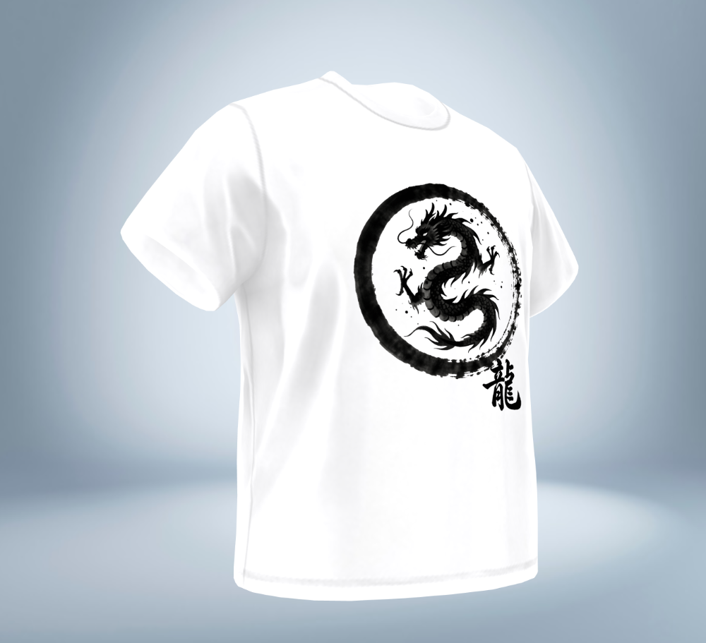 KANJI Collection – Dragon Power T-Shirt（White）Original Tokyo Treasures Japan
