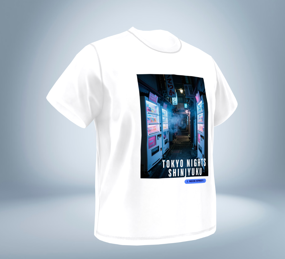 Tokyo Nights - Shinjyuku Back Alley T-Shirt（White）Tokyo Treasures Japan