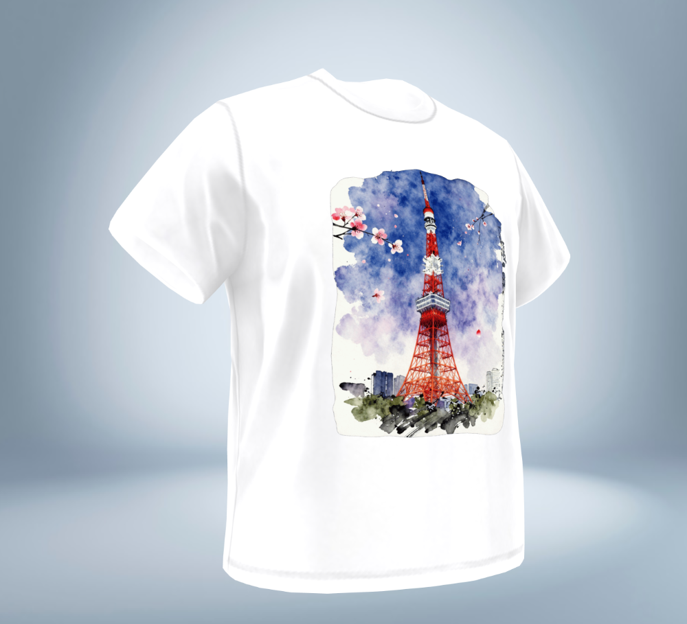 Tokyo Spring Memories Graphic T-Shirt（White）Original Tokyo Treasures Japan