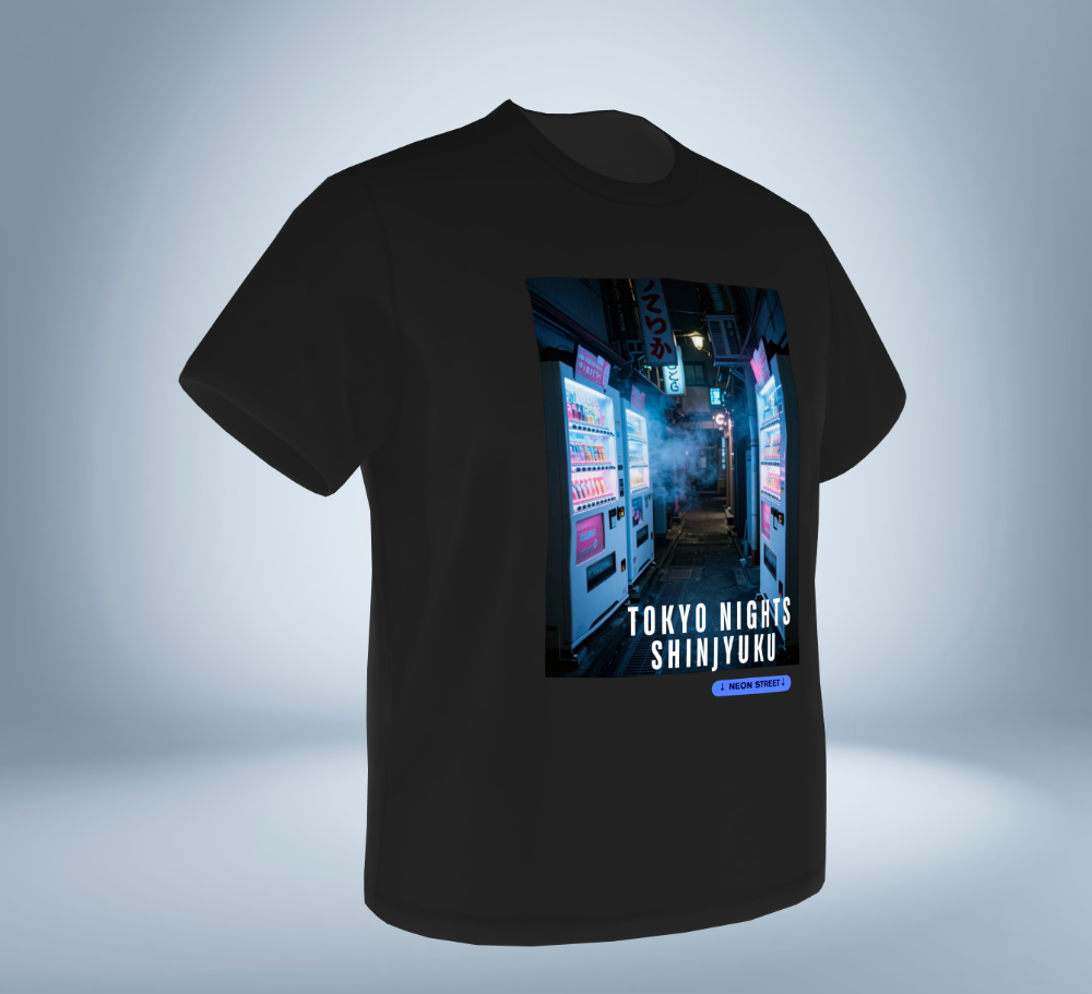 Tokyo Nights - Shinjyuku Back Alley T-Shirt（Black）Tokyo Treasures Japan