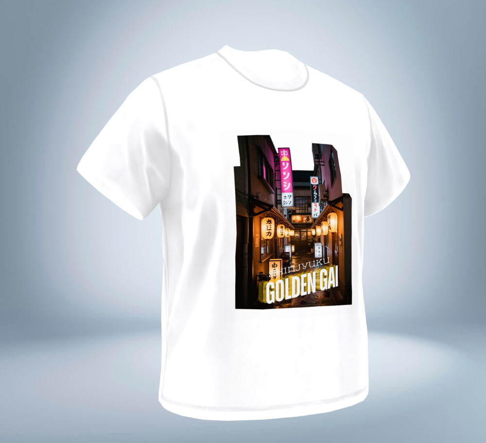 Shinjyuku - Golden Gai T-Shirt（White）Tokyo Treasures Japan
