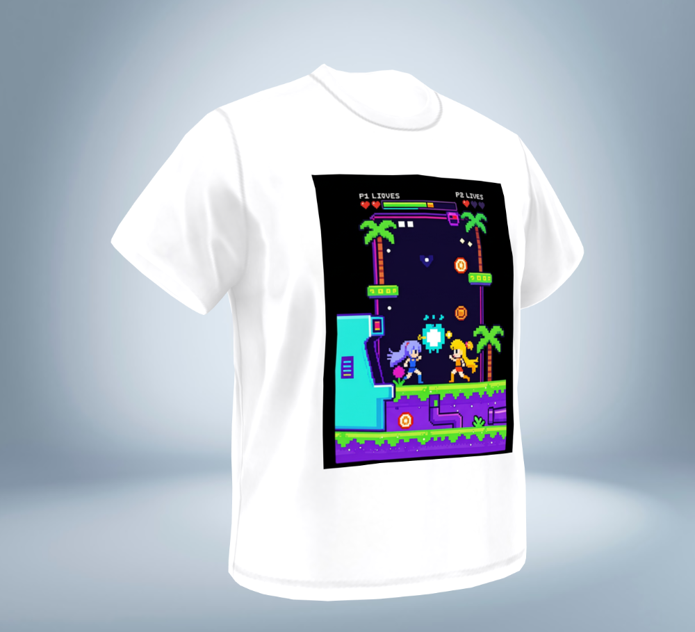 Retro Game Collection Graphic T-Shirt Ver.2（White）Original Tokyo Treasures Japan