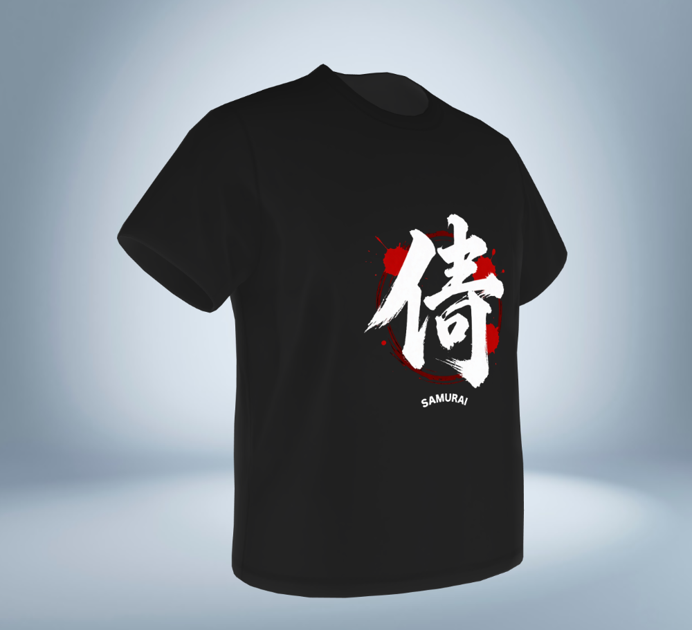 KANJI Collection – Samurai Spirit T-Shirt（Black）Original Tokyo Treasures Japan