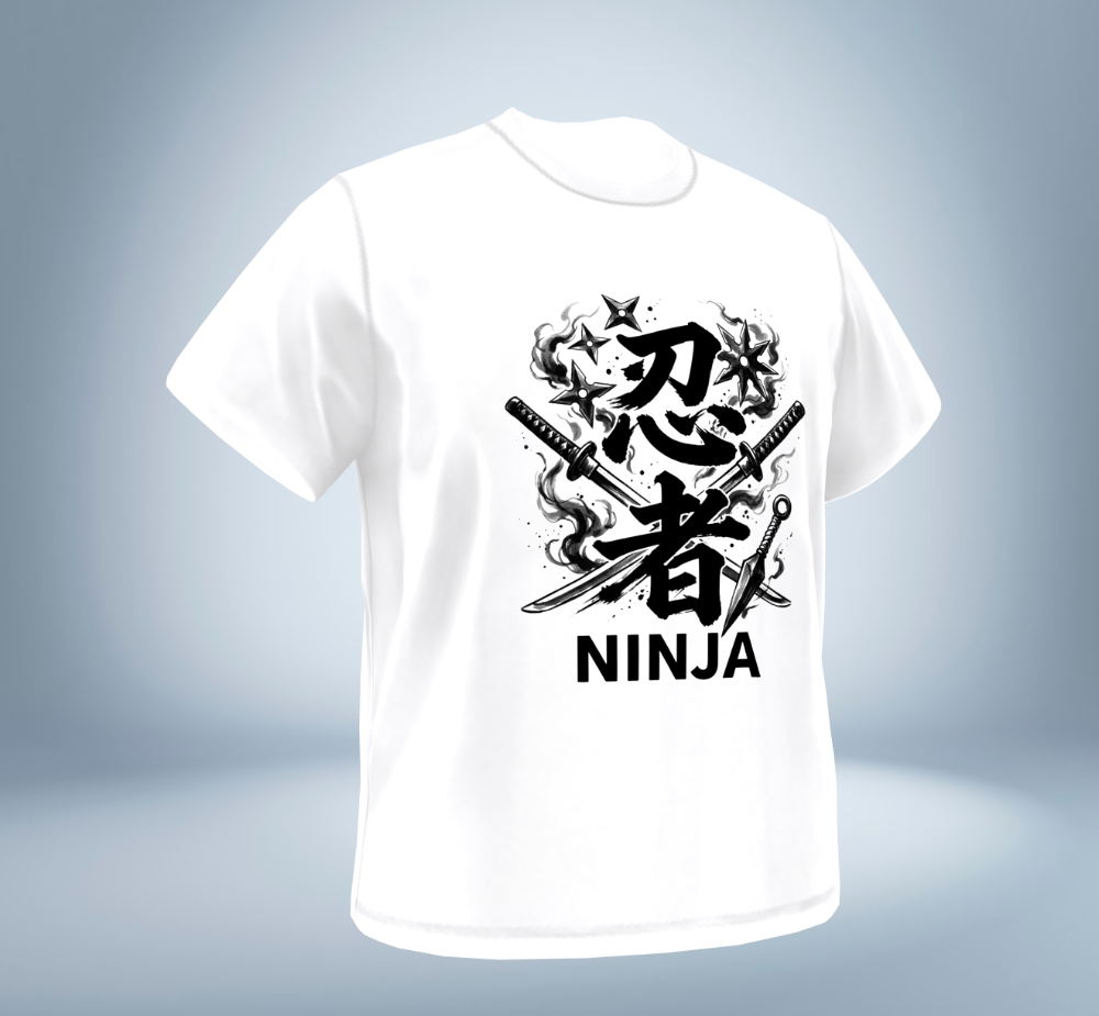 KANJI Collection – 忍者 NINJA T-Shirt（White）Original Tokyo Treasures Japan