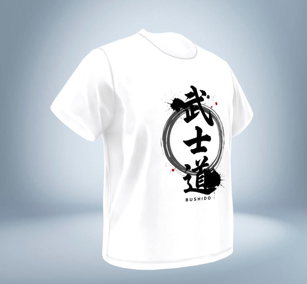 KANJI Collection – 武士道 BUSHIDO  T-Shirt（White）Original Tokyo Treasures Japan