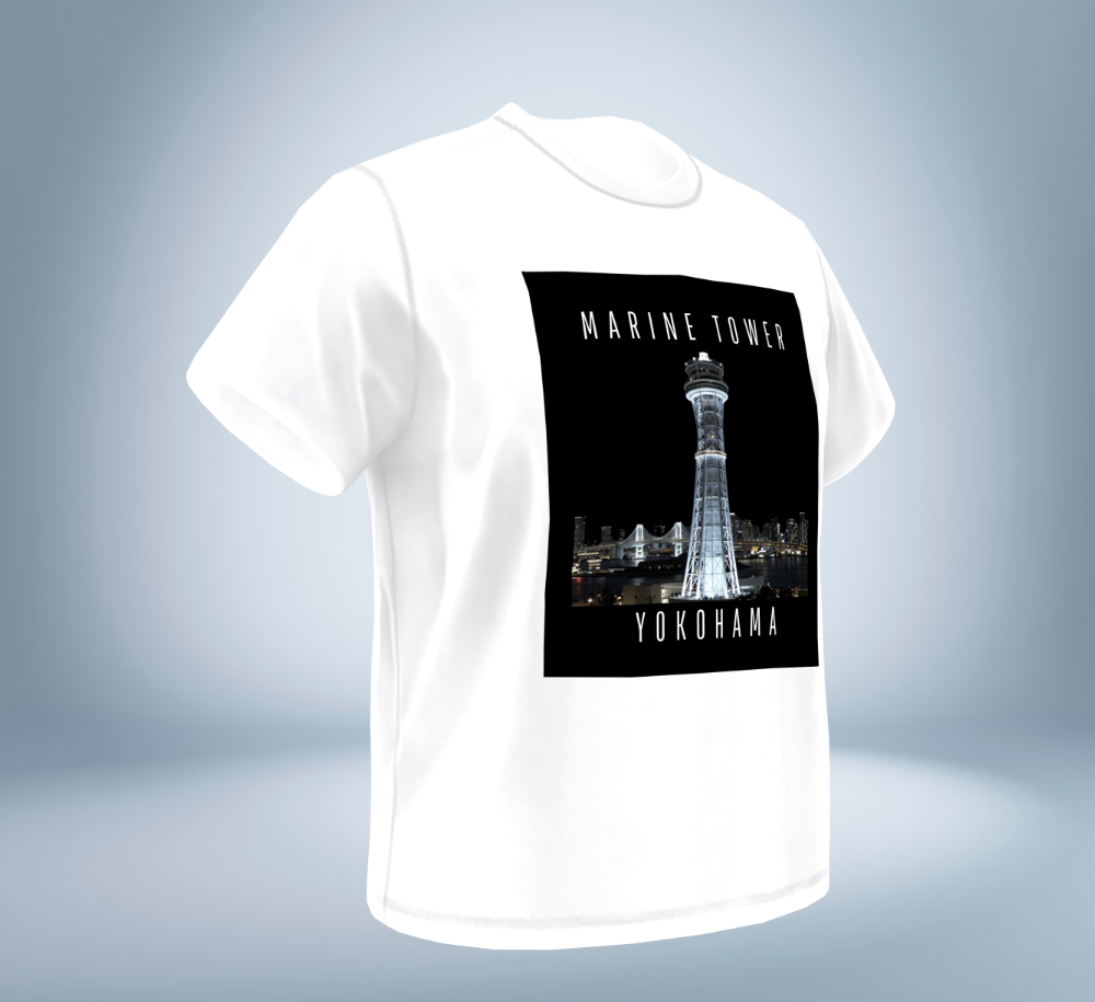 Marin Tower - Yokohama T-Shirt（White）Tokyo Treasures Japan