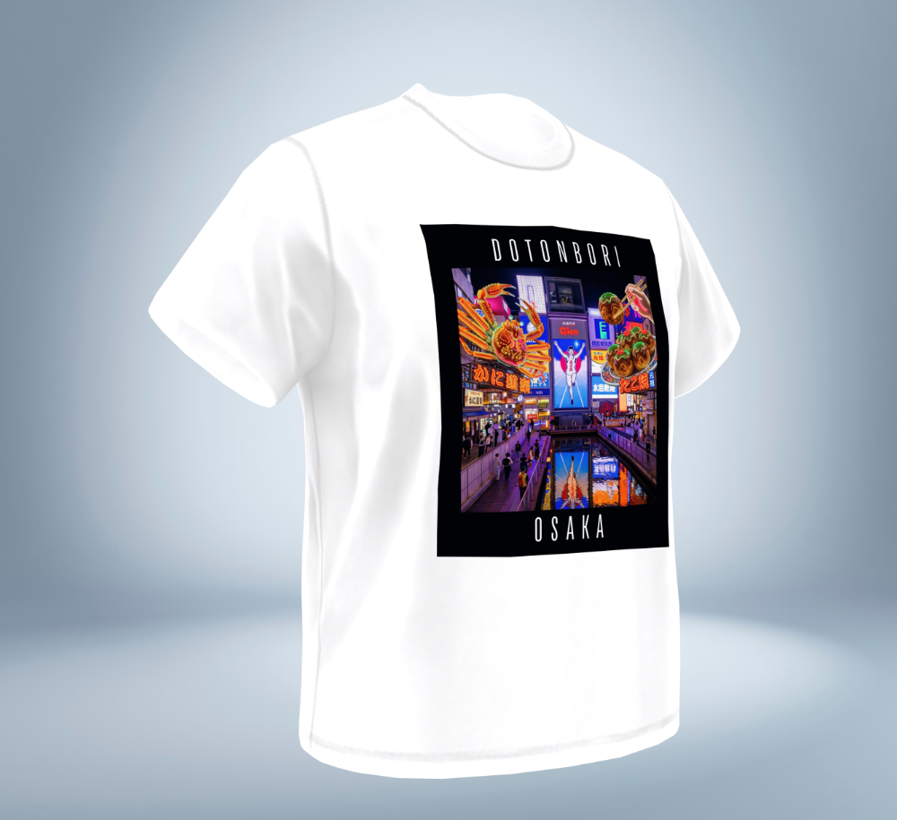 Dotonbori - Osaka T-Shirt（White）Tokyo Treasures Japan