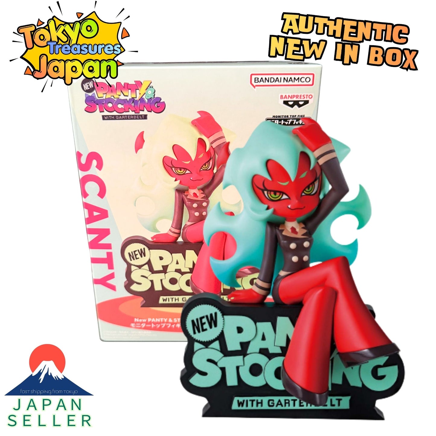 New PANTY & STOCKING with GARTERBELT Figure Scanty and Kneesocks (Set of 2)