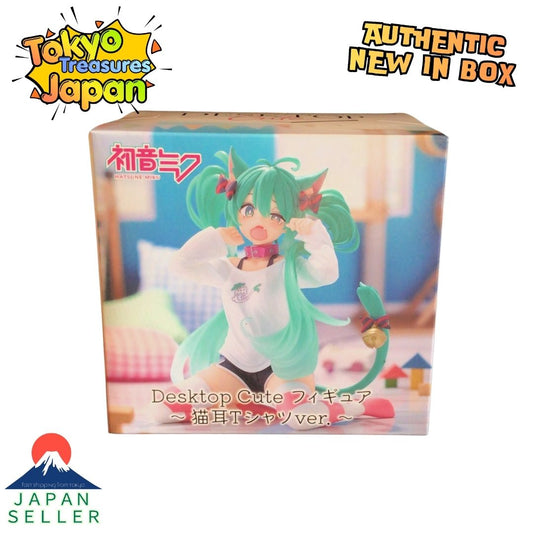 "Hatsune Miku Series" Desktop Cute Figure ~Cat Ear T-Shirt Ver.~ Authentic Taito