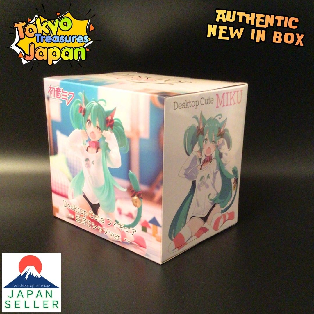 "Hatsune Miku Series" Desktop Cute Figure ~Cat Ear T-Shirt Ver.~ Authentic Taito