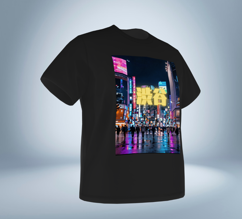 Tokyo Neon City Graphic T-Shirt Ver.3 Shibuya Original Tokyo Treasures Japan