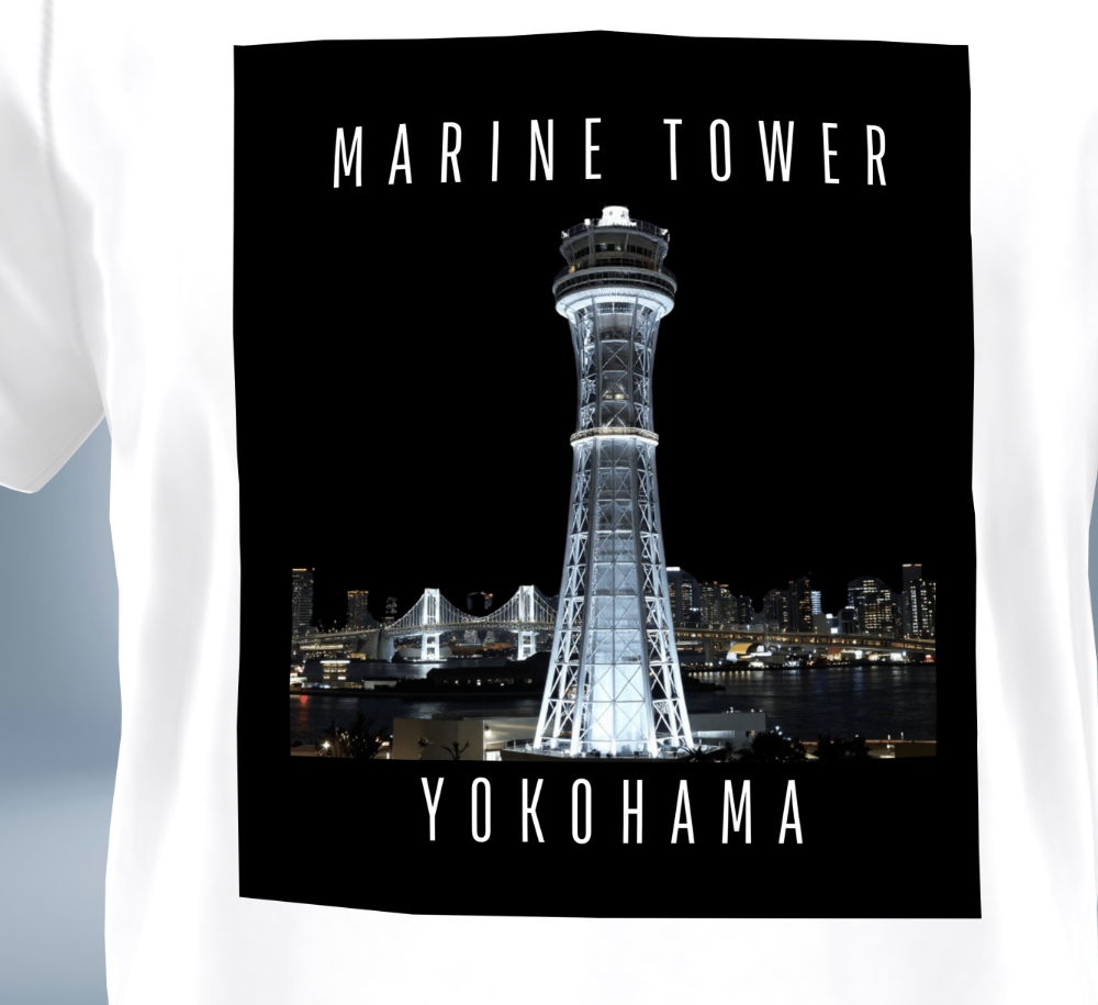 Marin Tower - Yokohama T-Shirt（White）Tokyo Treasures Japan