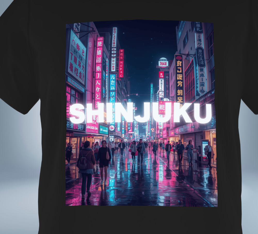 Tokyo Neon City Graphic T-Shirt Ver.2 Shinjuku Original Tokyo Treasures Japan