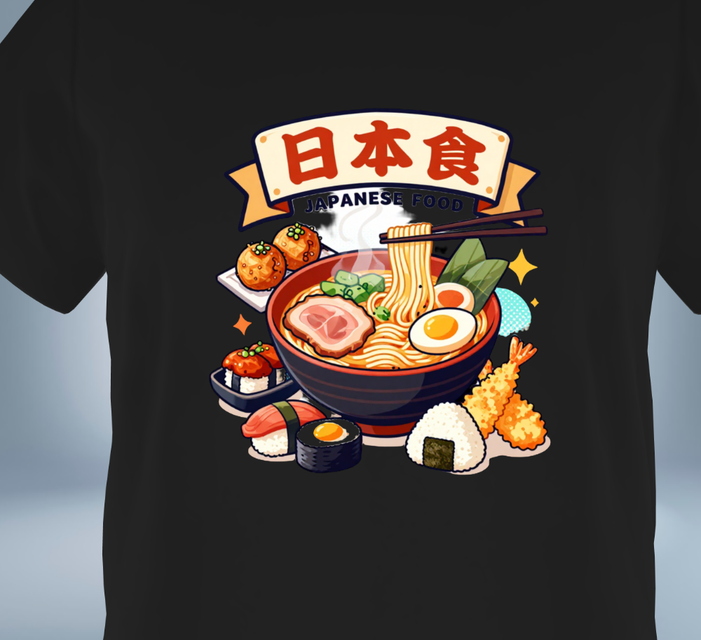 Japanese Gourmet Collection - T-Shirt（Black）Original Tokyo Treasures Japan