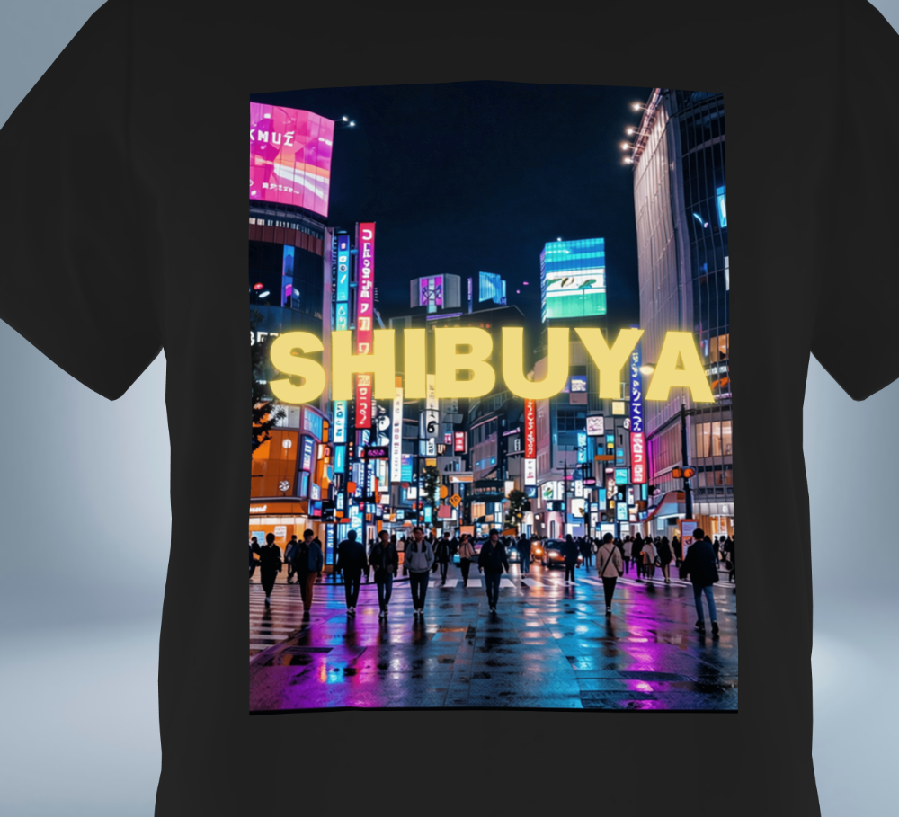 Tokyo Neon City Graphic T-Shirt Ver.4 Shibuya Original Tokyo Treasures Japan