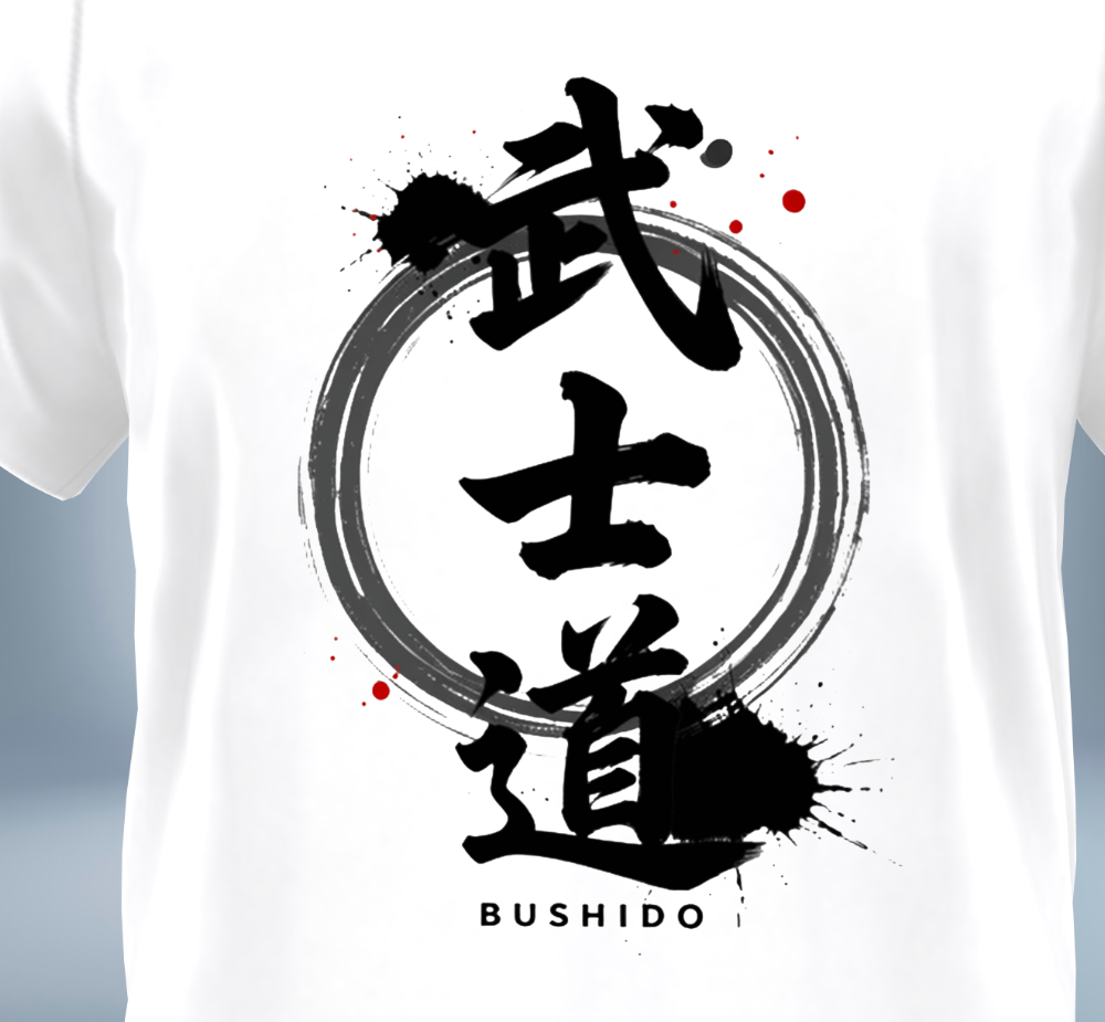 KANJI Collection – 武士道 BUSHIDO  T-Shirt（White）Original Tokyo Treasures Japan