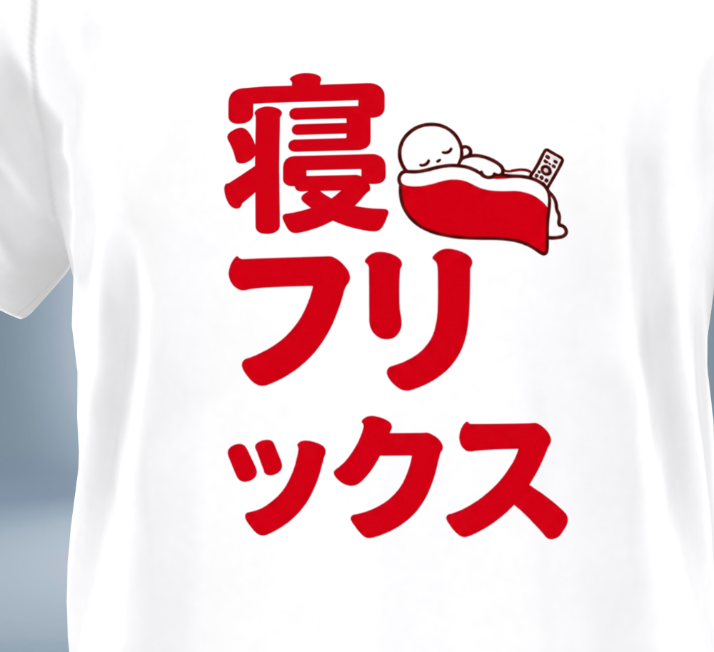 Funny Graphic Collection Sleeping Flix - T-Shirt（White）Original Tokyo Treasures Japan