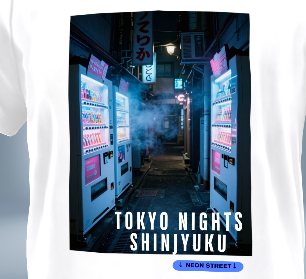 Tokyo Nights - Shinjyuku Back Alley T-Shirt（White）Tokyo Treasures Japan