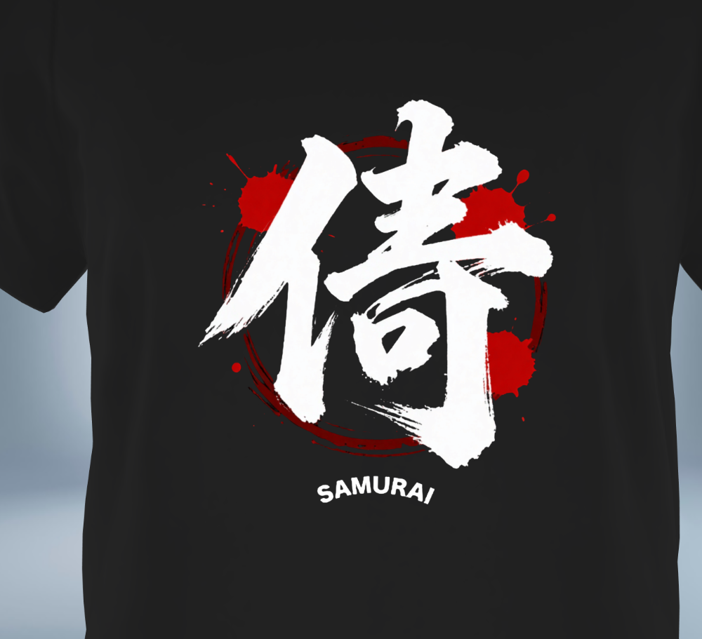 KANJI Collection – Samurai Spirit T-Shirt（Black）Original Tokyo Treasures Japan