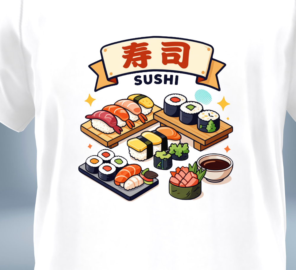 Japanese Sushi Collection - T-Shirt（White）Original Tokyo Treasures Japan