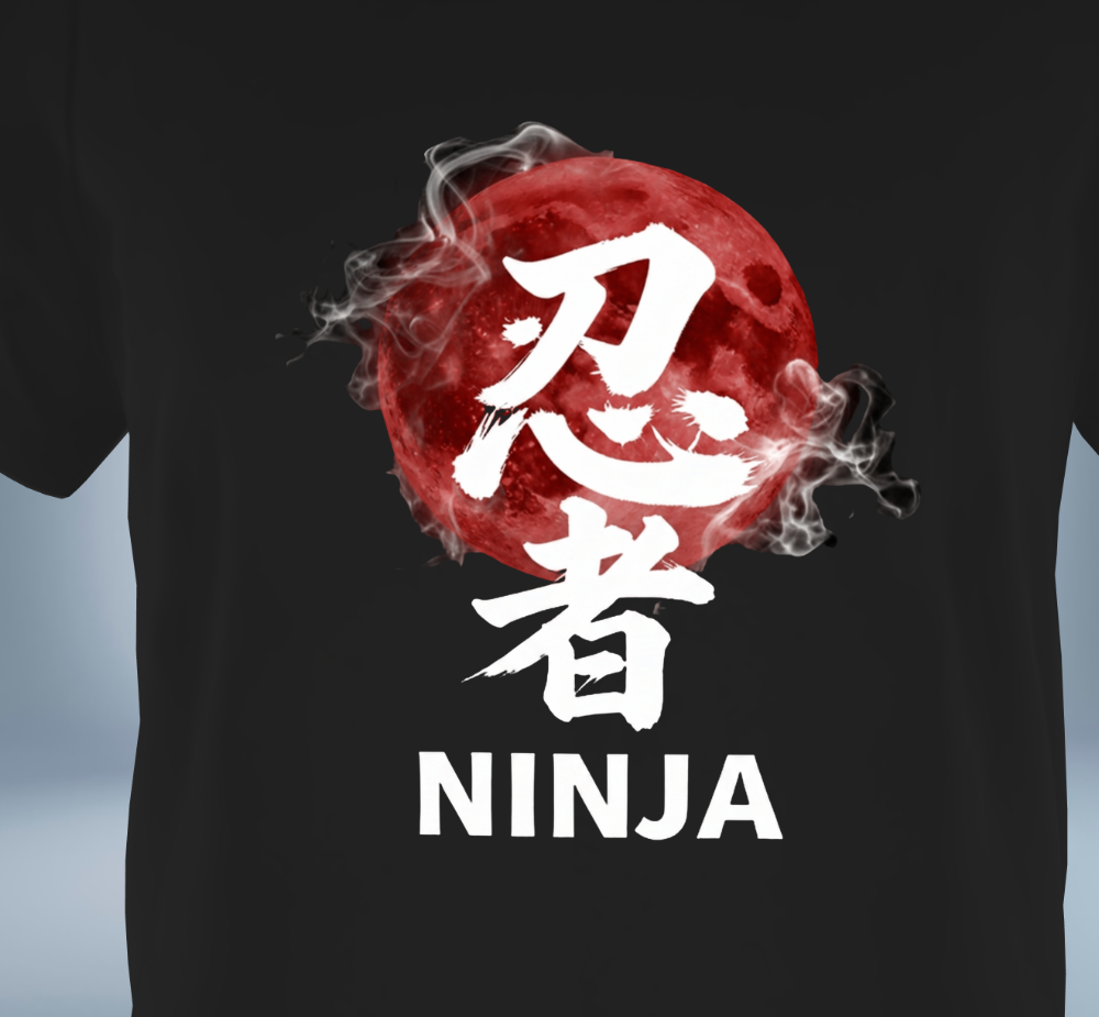 KANJI Collection – 忍者 NINJA T-Shirt（Black）Original Tokyo Treasures Japan