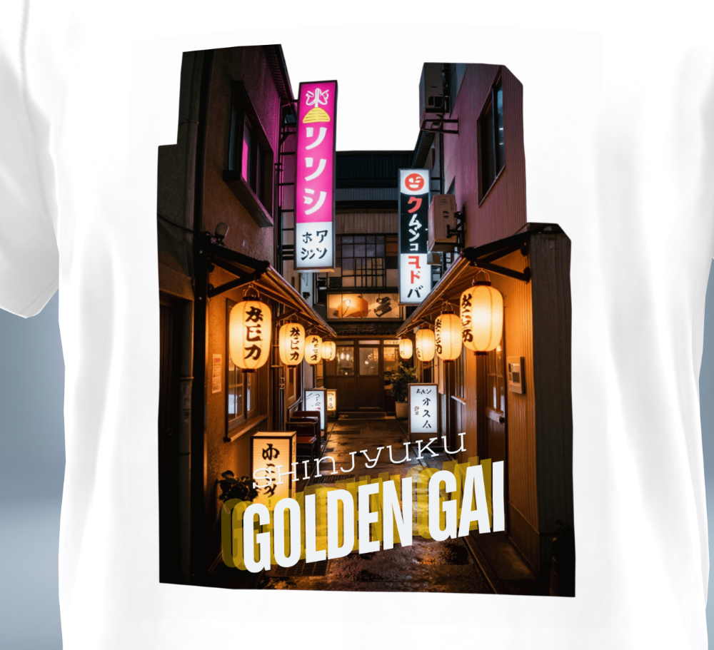 Shinjyuku - Golden Gai T-Shirt（White）Tokyo Treasures Japan