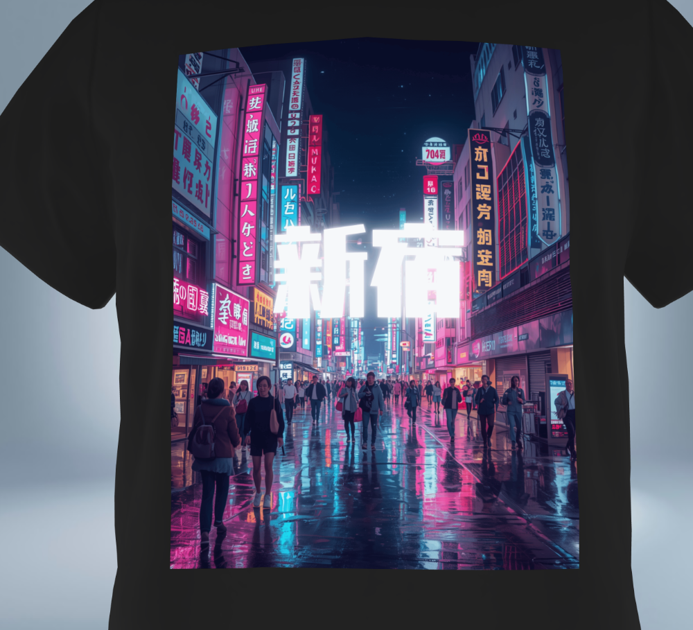 Tokyo Neon City Graphic T-Shirt Ver.1 Shinjuku Original Tokyo Treasures Japan