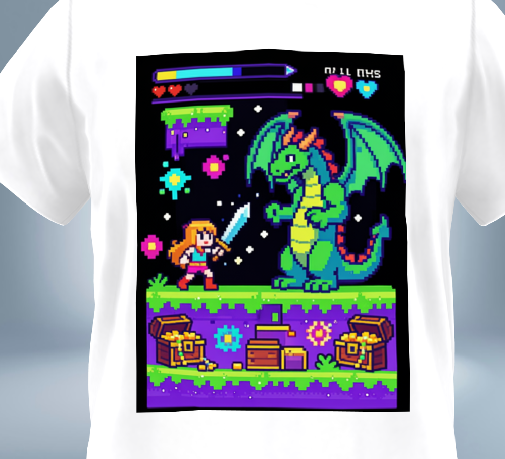 Retro Game Collection Graphic T-Shirt Ver.1（White）Original Tokyo Treasures Japan