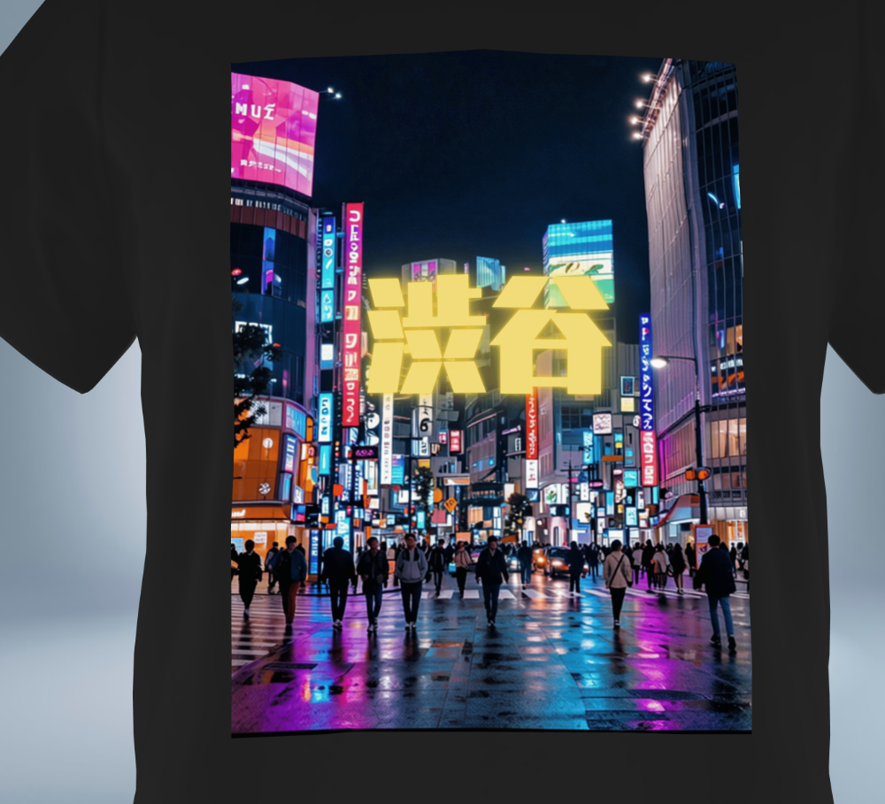 Tokyo Neon City Graphic T-Shirt Ver.3 Shibuya Original Tokyo Treasures Japan