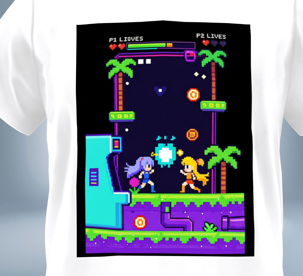 Retro Game Collection Graphic T-Shirt Ver.2（White）Original Tokyo Treasures Japan