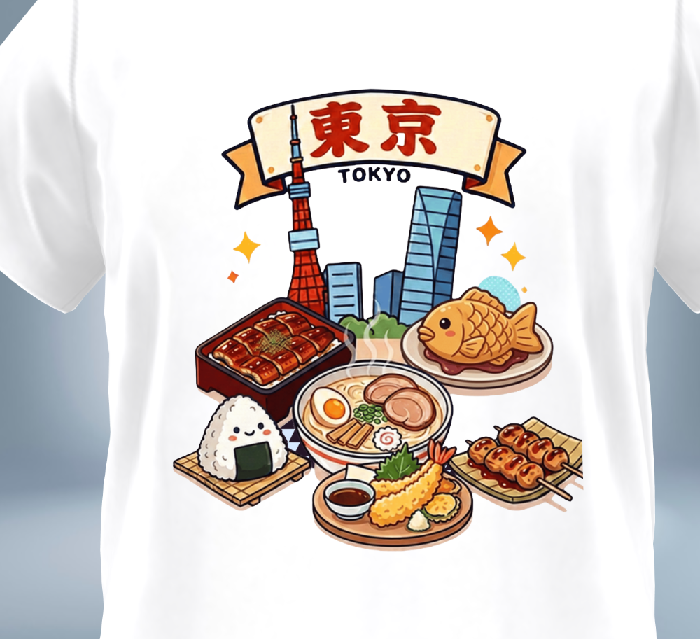 Japanese Tokyo Collection - T-Shirt（White）Original Tokyo Treasures Japan