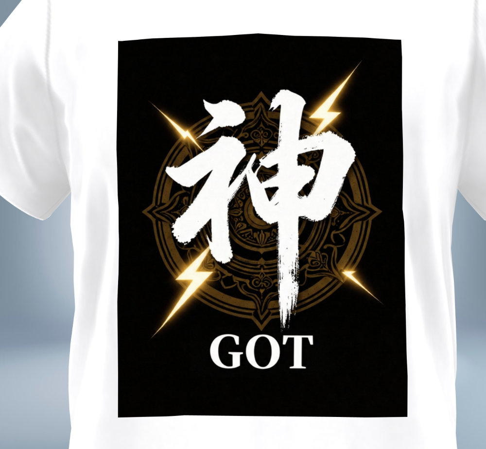KANJI Collection – 神 - GOT - T-Shirt（White）Original Tokyo Treasures Japan