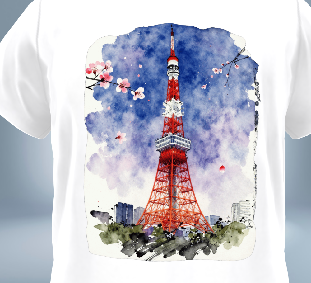 Tokyo Spring Memories Graphic T-Shirt（White）Original Tokyo Treasures Japan