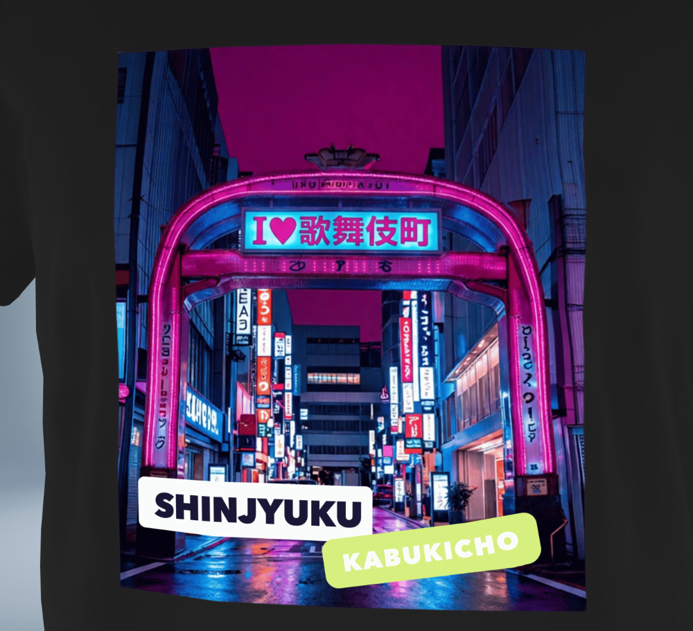 Tokyo Nights - I Love Kabukicho T-Shirt（Black）Tokyo Treasures Japan