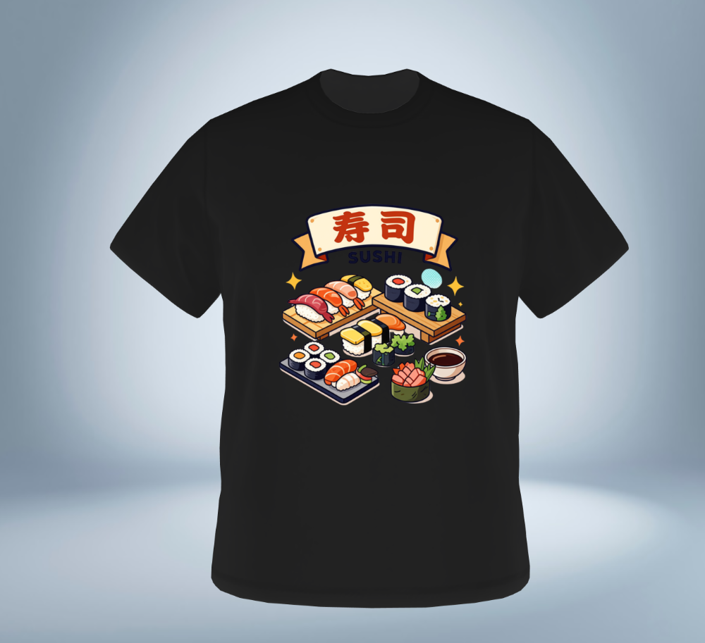 Japanese Sushi Collection - T-Shirt（Black）Original Tokyo Treasures Japan