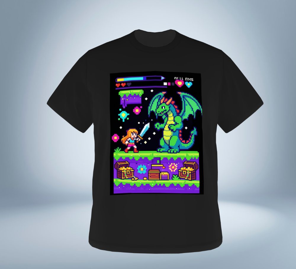 Retro Game Collection Graphic T-Shirt Ver.1（Black）Original Tokyo Treasures Japan