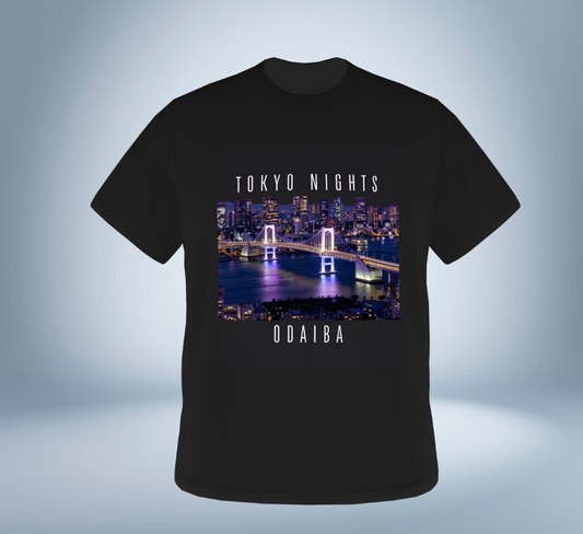 Tokyo Nights - Odaiba Skyline T-Shirt（Black）Tokyo Treasures Japan
