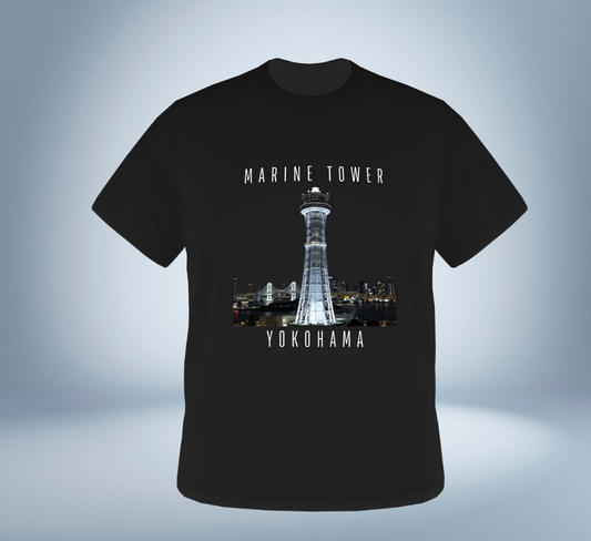 Marin Tower - Yokohama T-Shirt（Black）Tokyo Treasures Japan