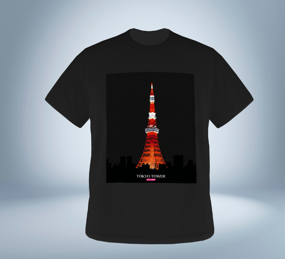 Tokyo Memories Graphic T-Shirt（Black）Original Tokyo Treasures Japan