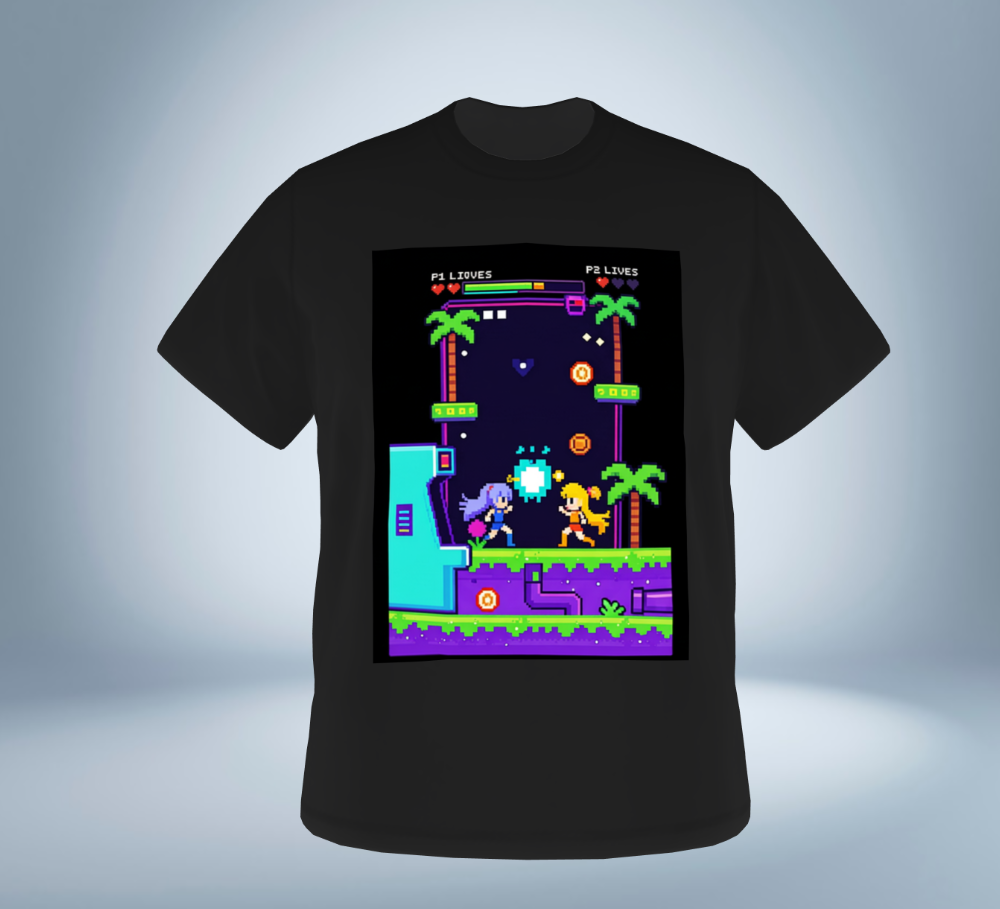 Retro Game Collection Graphic T-Shirt Ver.2（Black）Original Tokyo Treasures Japan