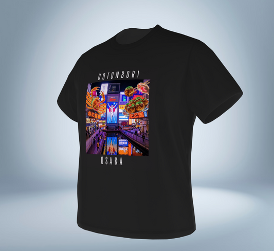 Dotonbori - Osaka T-Shirt（Black）Tokyo Treasures Japan
